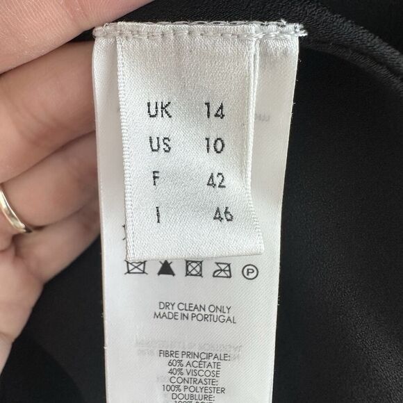 Victoria Beckham Dress 10 US Black Fit Flare Minimal Elegant Quiet Luxury Modest - Picture 12 of 14